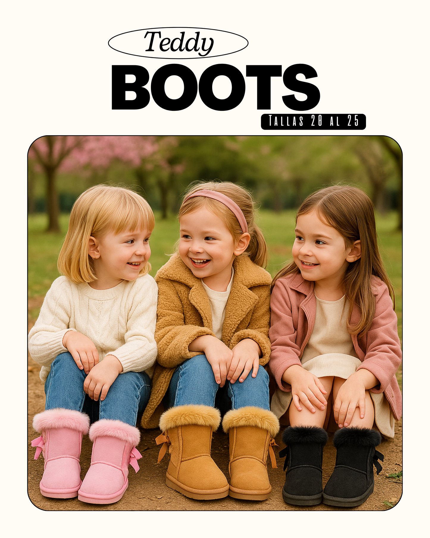 Botitas de Invierno con Moño – Rosadas, Negras y Café