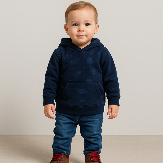 Polerón Infantil con Capucha Azul Marino